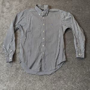 Polo Ralph Lauren 15 1/2 Striped‎ Button Down Mens Classic Fit Black White